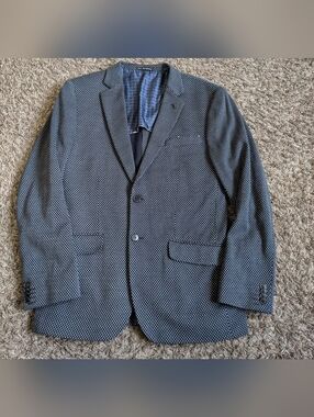 Scotch & Soda Navy Monsieur Scotch 2-Button Geometric Blazer Jacket XL